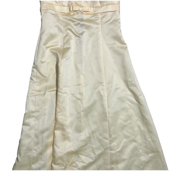 Vintage Scott McClintock Millennium 2000 Satin Dress Sz 4 Butter Yellow Gown - Picture 8 of 16